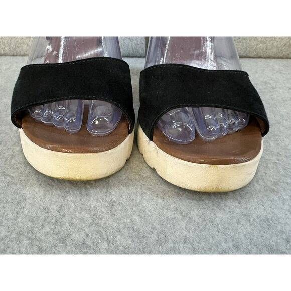 Michele Lopriore Milano Espadrille Wedge Sandals Black/Brown Sz 39 - SEE PICS - Picture 3 of 10